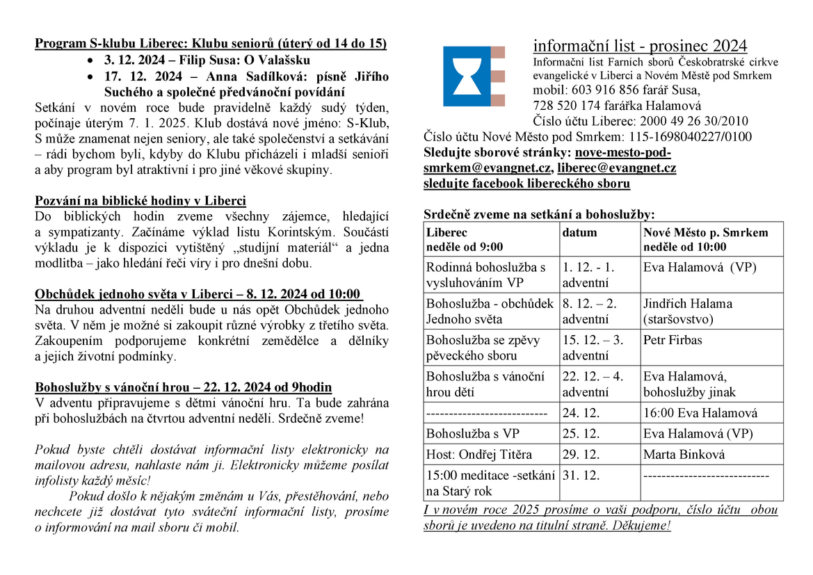 Infolist prosinec 2024